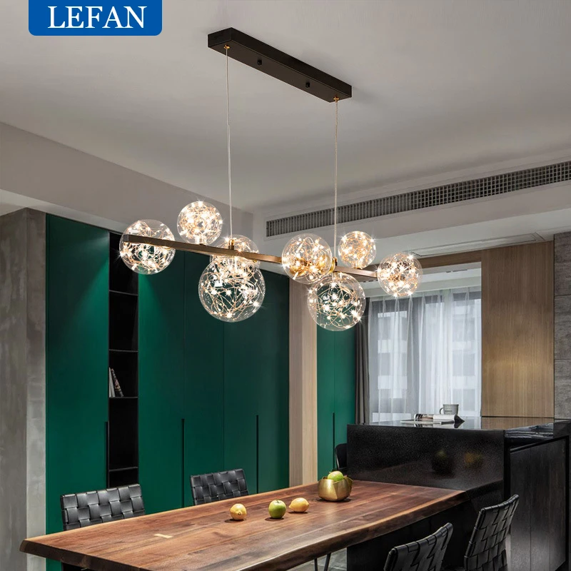 Modern Creative Star Chandelier - Nordic Iron Glass Ball Pendant Lamp For Indoor Decor, Hotel & Home Lighting