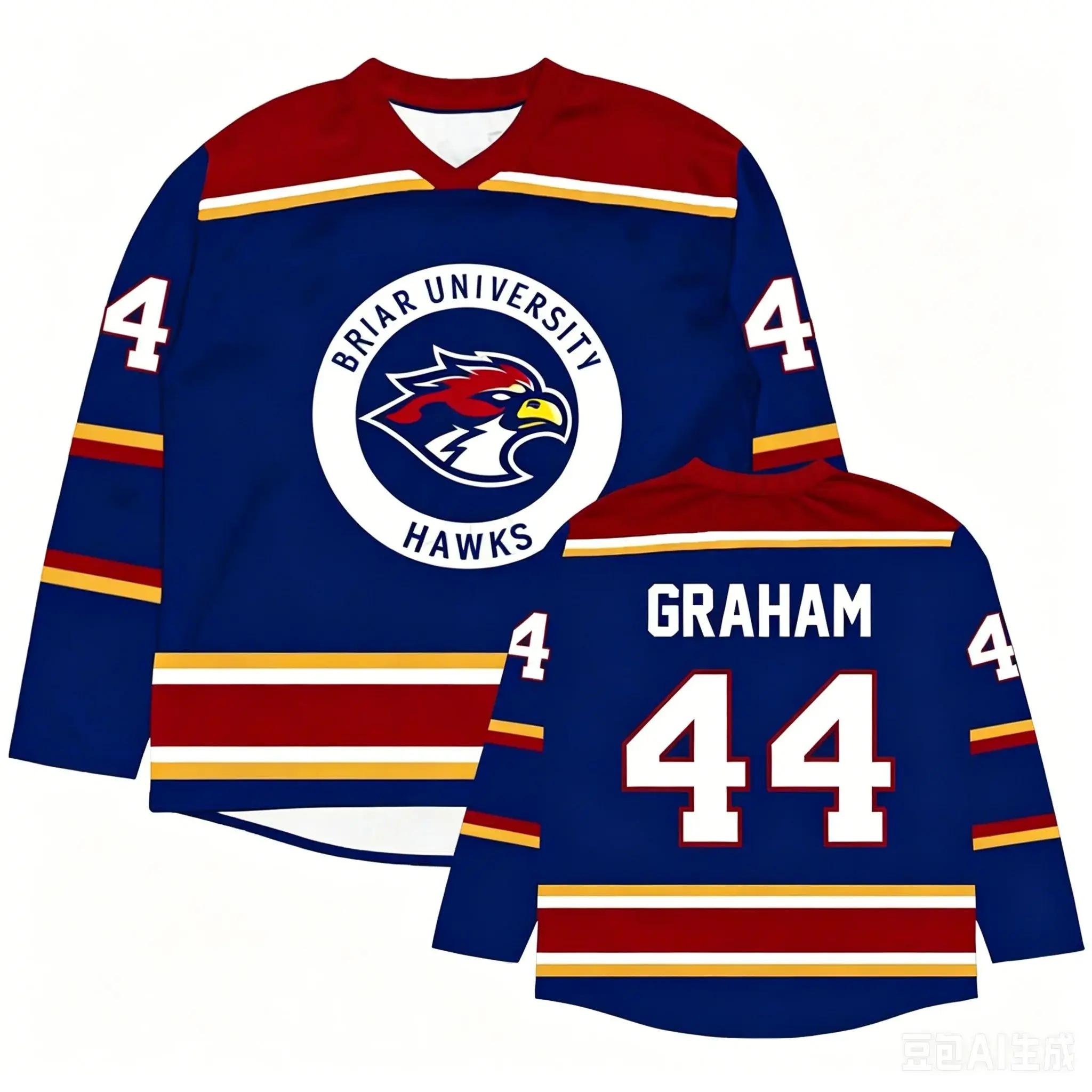 2026 Stylish Men Clothing Off Campus Briar University Hockey Jersey Graham 44 22 DI LAURENTIS 66 Tucker46 Long Sleeve Loose Top