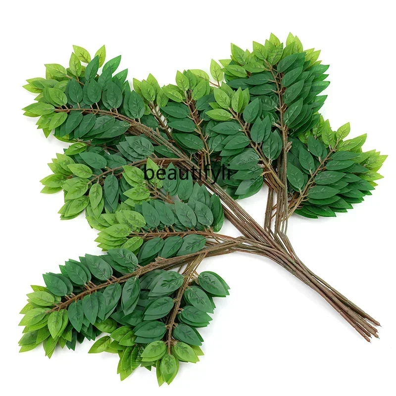 

Imitate Leaves Plastic Branches Green Leaves Engineering Landscaping Artificial Plants Indoor Greening Decoration