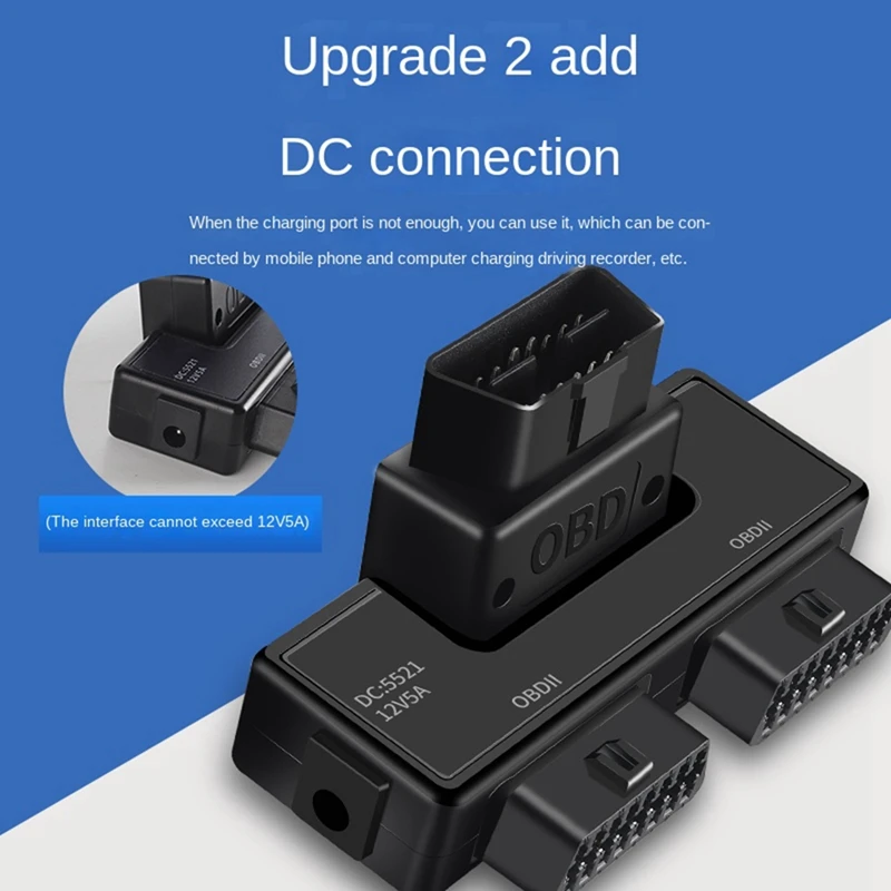 OBD2 One Divided Into Two Adaptor Wire 16 Pin 16 Core Cable Universal With Dc5521