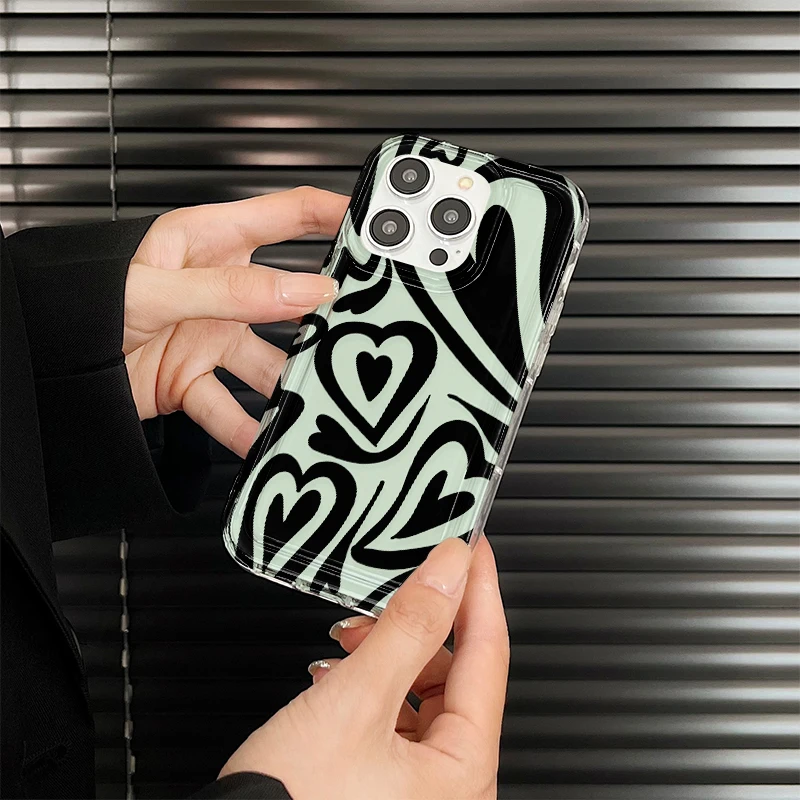 J2107 Fall Prevention Cushion Type For IPhone 11 12 13 14 Pro Max 6 6s 7 8 Plus X XR XS Max 12 Mini Case DIY Soft TPU Cover