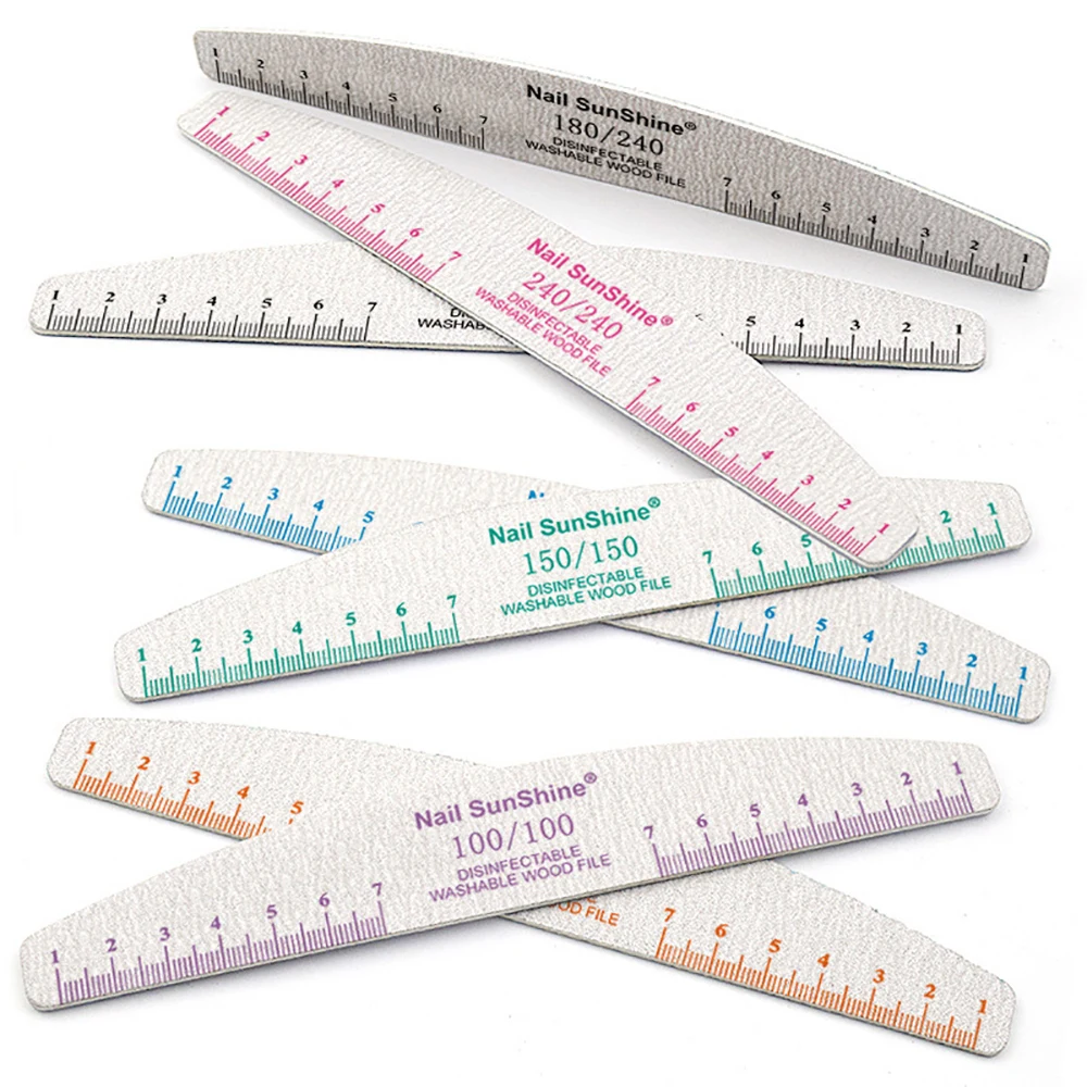 5/10 قطعة مبرد أظافر عازلة مع مسطرة مزدوجة الجانب الصنفرة 100/180 المتقلب الجير مانيكير الملفات الرملي تلميع الأظافر الإكسسوارات #4
