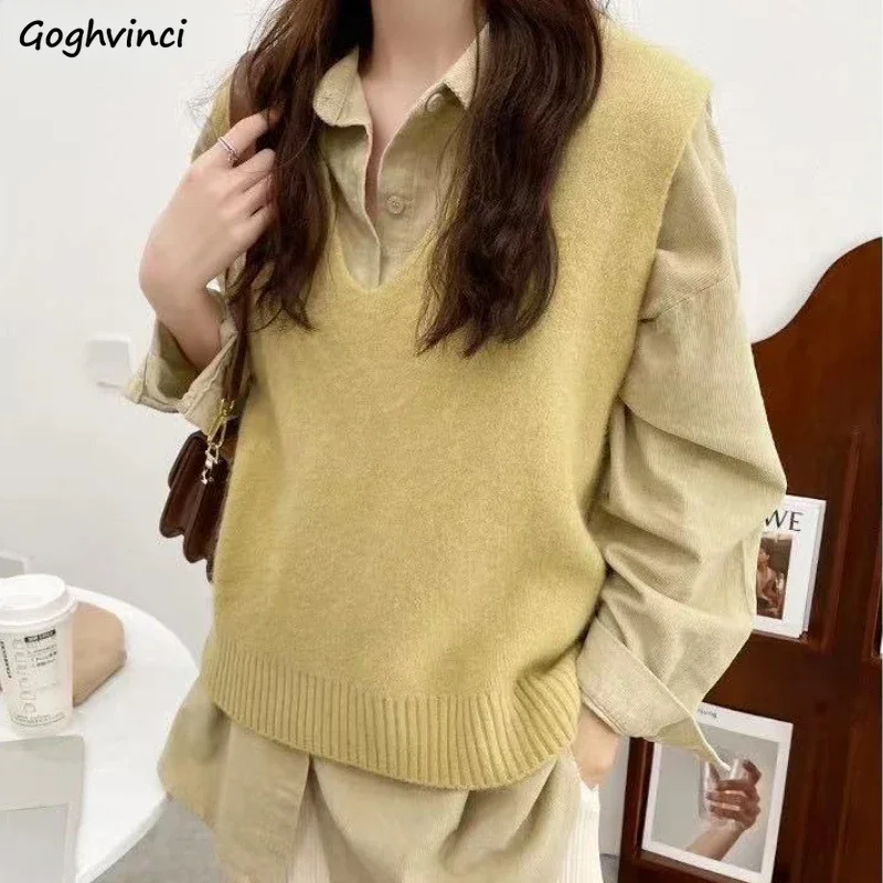 

7 Colors Sweater Vests Women Sleeveles Knitted Elegant Prevalent All-match Casual Sweaters Design Hot Sale Ladies Autumn Campus