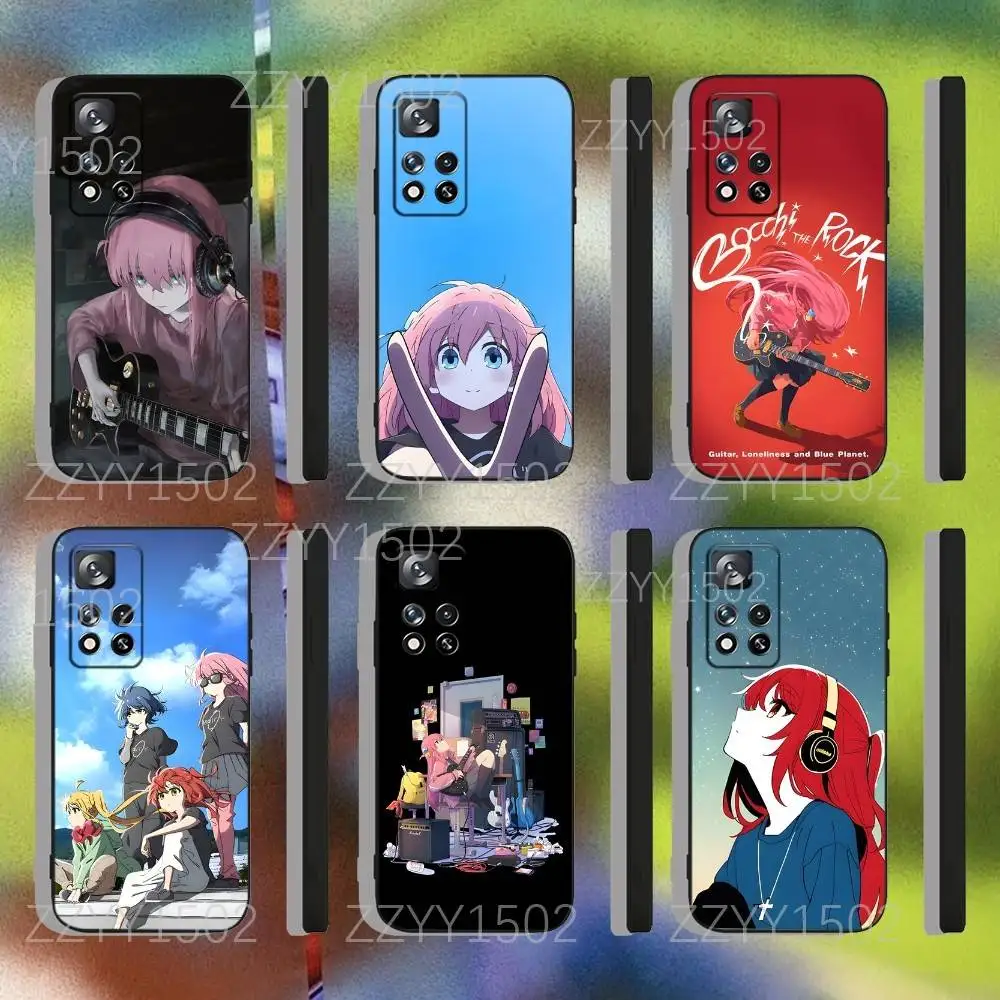 

Bocchi the Rock Anime Phone Case For Samsung S25,S24,Ultra,S20,S30,Plus,S22,S23,Ultra,Plus,5G Black Silicone Soft