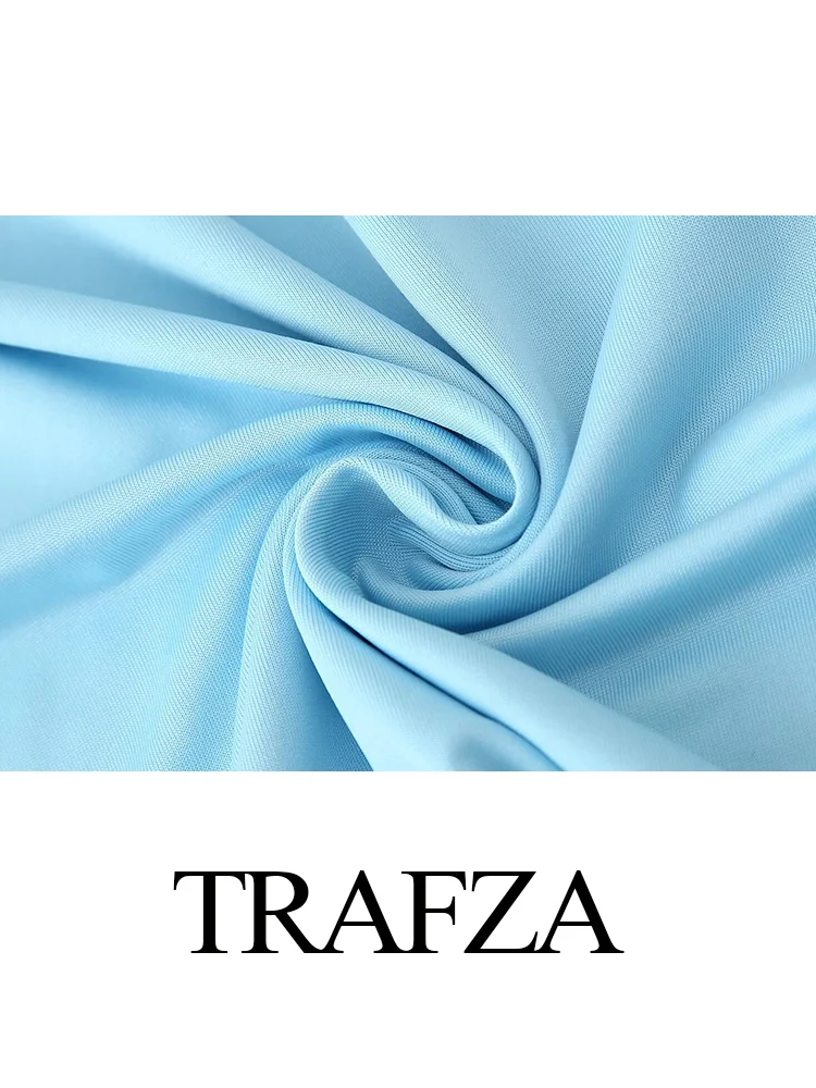 

TRAFZA Women New Fashion Crew Neck Mesh Spliced ​​Shawl Sleeveless Slim Sleeveless Dress Female Temperament Simple Party Dress