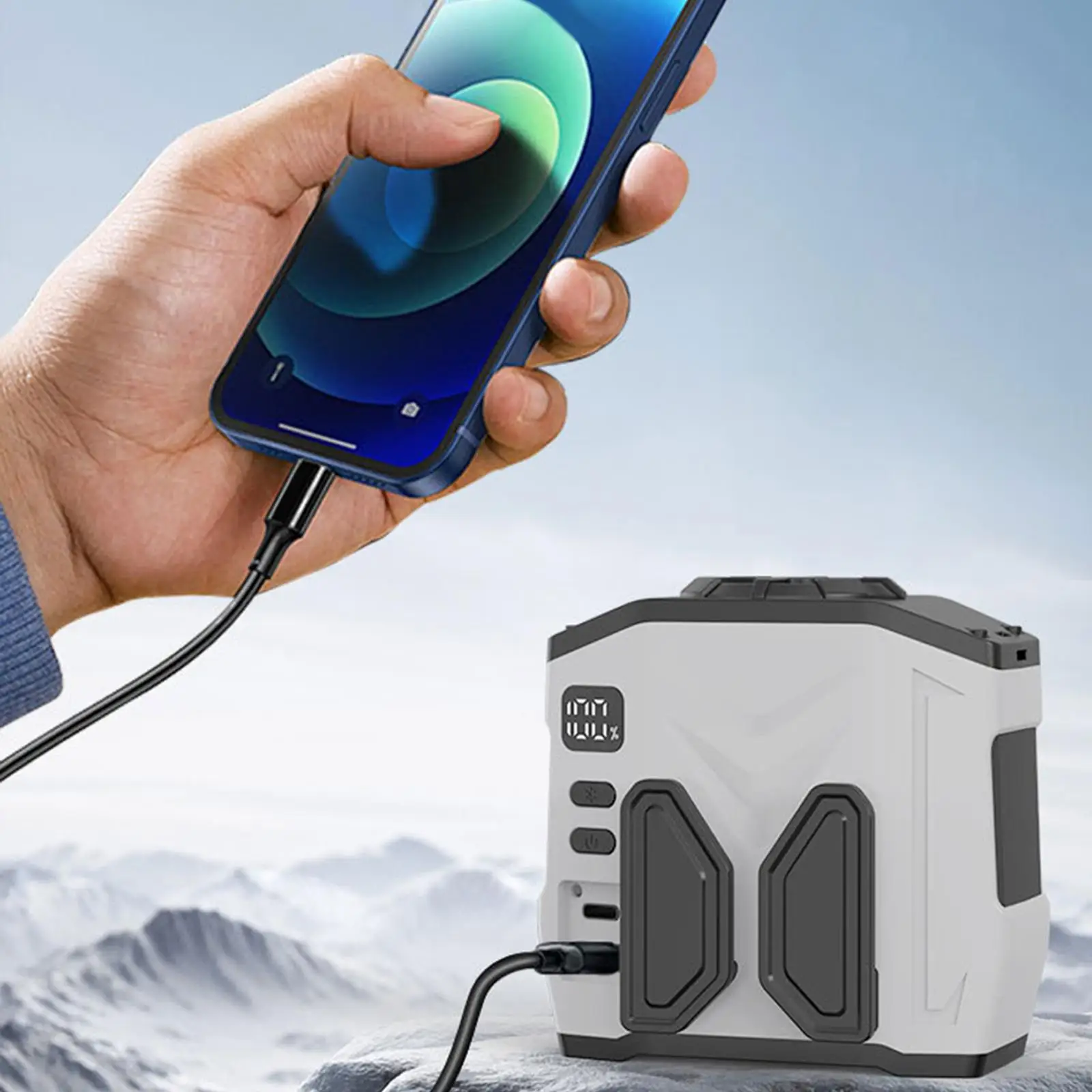 مروحة بمشبك خصر وحزام مروحة هادئة وخفيفة الوزن وقابلة لإعادة الشحن عبر USB ومروحة تبريد صغيرة للمزرعة والسفر والبستنة والمكتب والتسلق