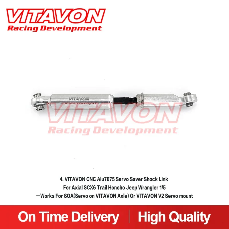 

VITAVON CNC Alu7075 Servo Saver Shock Link For Axial SCX6 Trail Honcho Jeep Wrangler 1/6