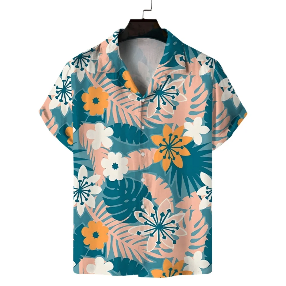 

Модная свободная гавайская пляжная рубашка с коротким рукавом и 3D цветочным узором для мужчин и женщин, повседневная стильная летняя винтажная красивая рубашка для отпуска