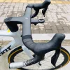 Bigrock カーボンフル内部道路ハンドルバー 28.6/31.8 ミリメートル砂利ハンドルバー 340/360/380/400 レーシングバイク統合自転車ハンドルバー 2