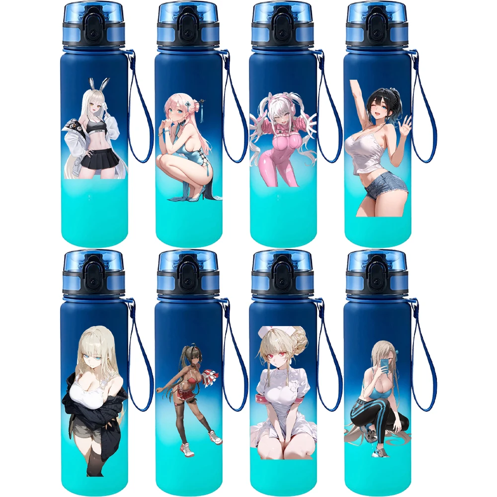 

Game Nikke Goddess of Victory 650Ml Sexy Sports Water Bottle Kawaii Gradient Color Plastic Drinking Water Cup Travel Portable