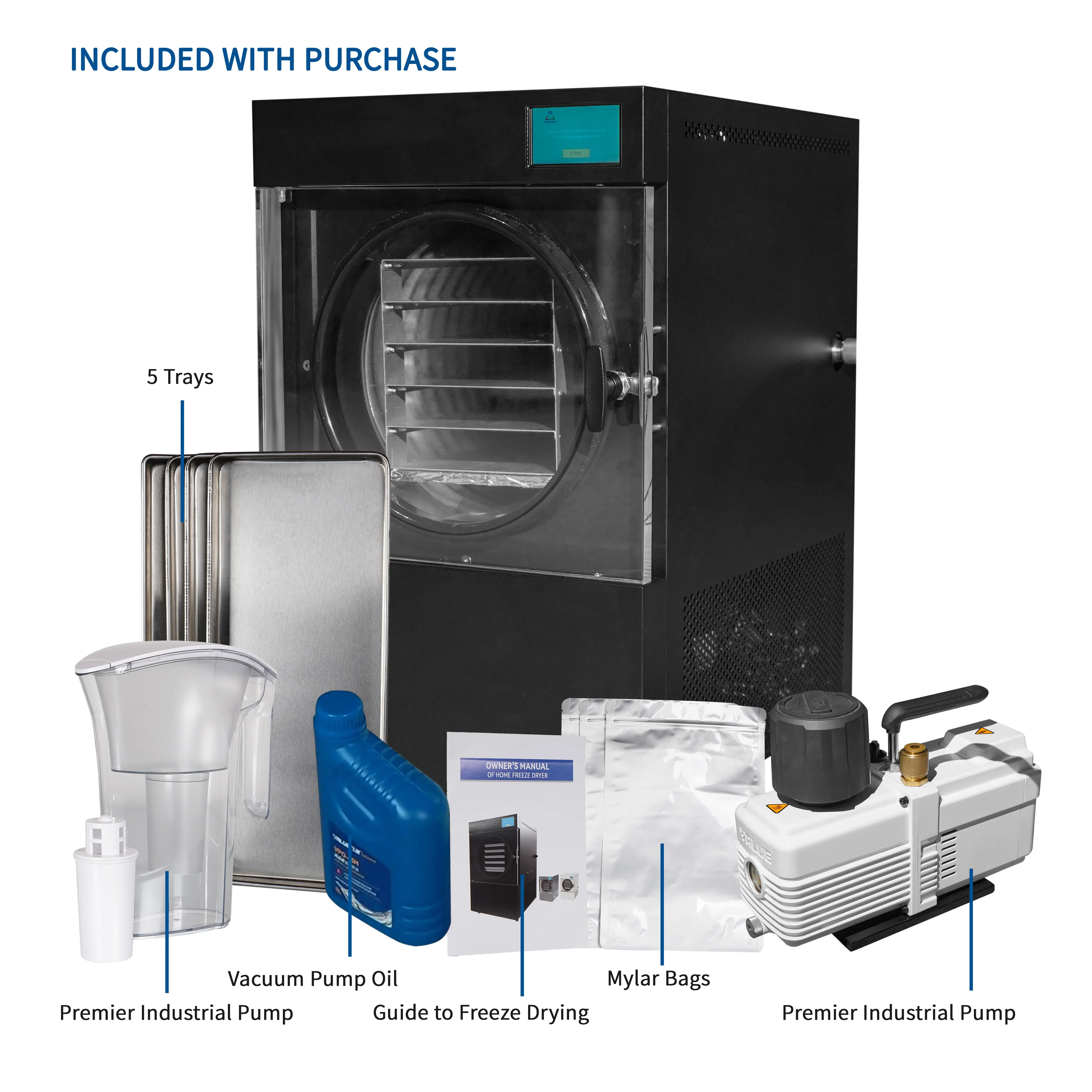 New Large-Capacity 20KG Automatic Vacuum Energy-saving Freeze Dryer Machine Industrial Commercial Home Use for Fruits Vegetables
