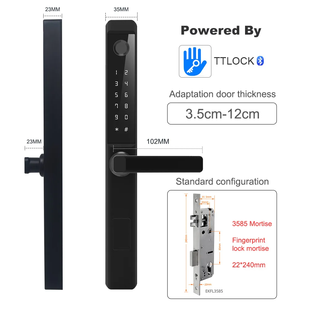 Cerradura de puerta inteligente multifunción, contraseña Digital, biométrica, identificación de huellas dactilares