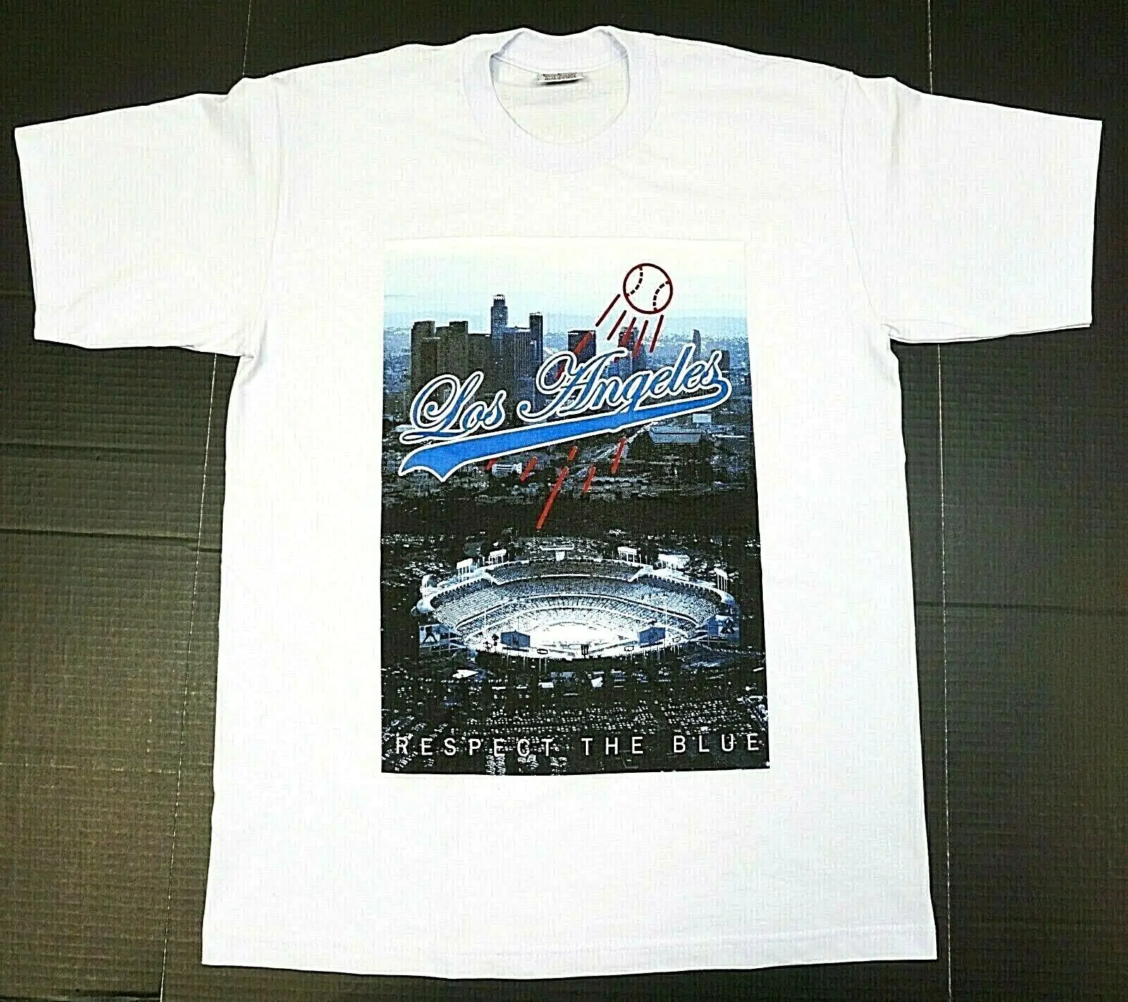 LOS ANGELES T shirt LA Baseball Chavez Ravine 100 Cotton Men's White New