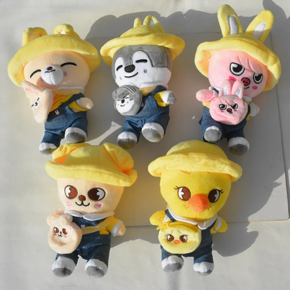 SKZOO Peripheral Doll Plush Kpop Idol Plush Backpack Bag Hair Rope Lamp Protective Cover Phone Card Holder Storage Bag Fans Gift