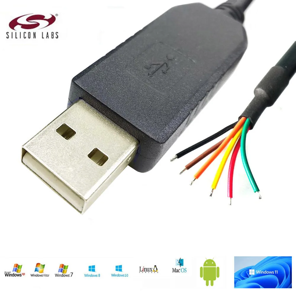 

Sinforcon USB-RS232-WE Wire End Serial Cable 6ft Silicon Labs CP210x USB to UART Bridge COM3