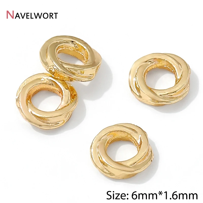 14K مطلية بالذهب النحاس تويست خزر عازل ، فاصل للخرز ، الخرز المعدني الملتوية لمستلزمات صناعة المجوهرات DIY بها بنفسك الملحقات #3