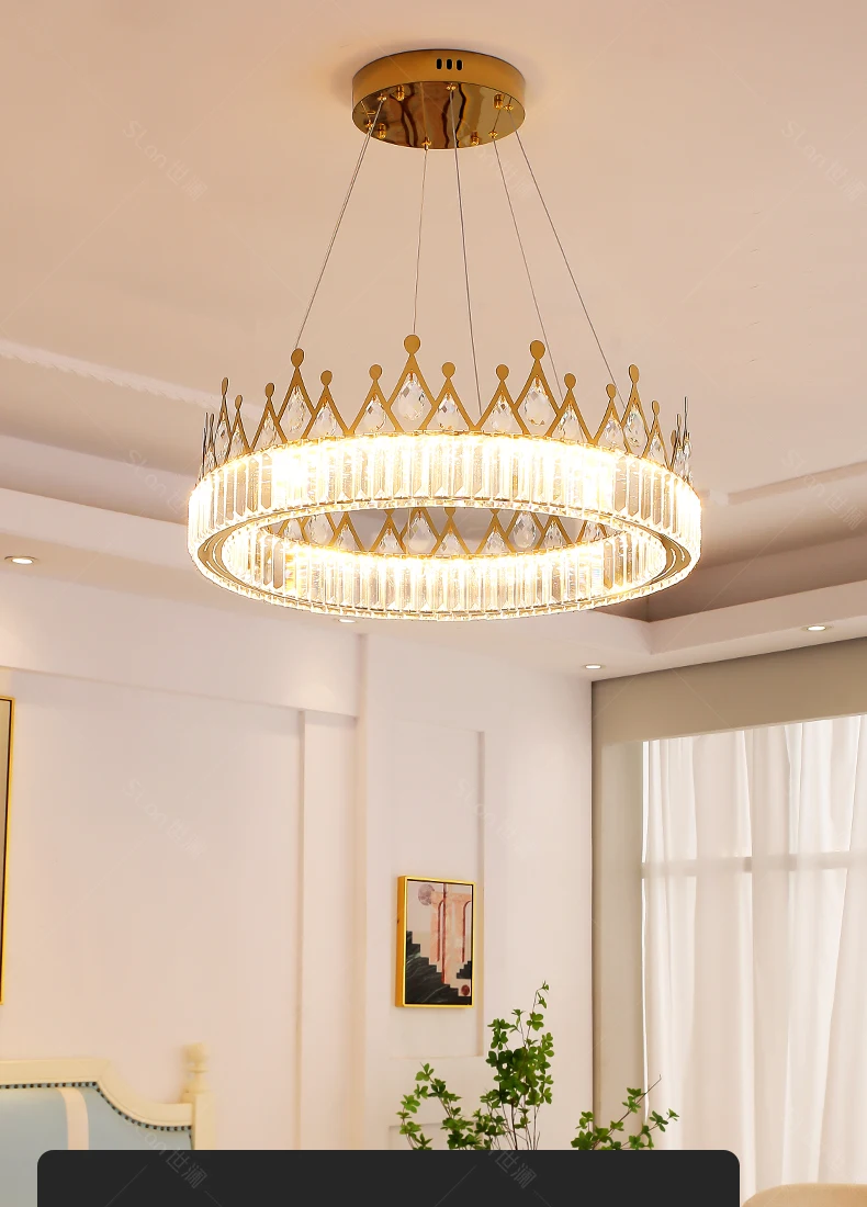 شيلان غرفة نوم قلادة ضوء، دافئ ورومانسي، غرفة نوم رئيسية على شكل تاج رائجة البيع على الإنترنت غرفة فتاة المشاهير الخفيفة الحديثة luxu #4