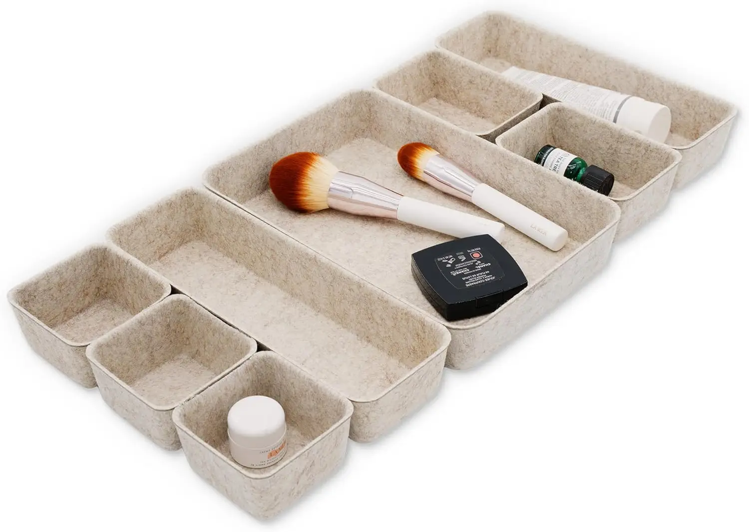 8pc-nordic-felt-desk-drawer-organizer-tray-beige-oatmeal-storage-bin-sustainable-material-soft-yet-sturdymulti-purpose-storag