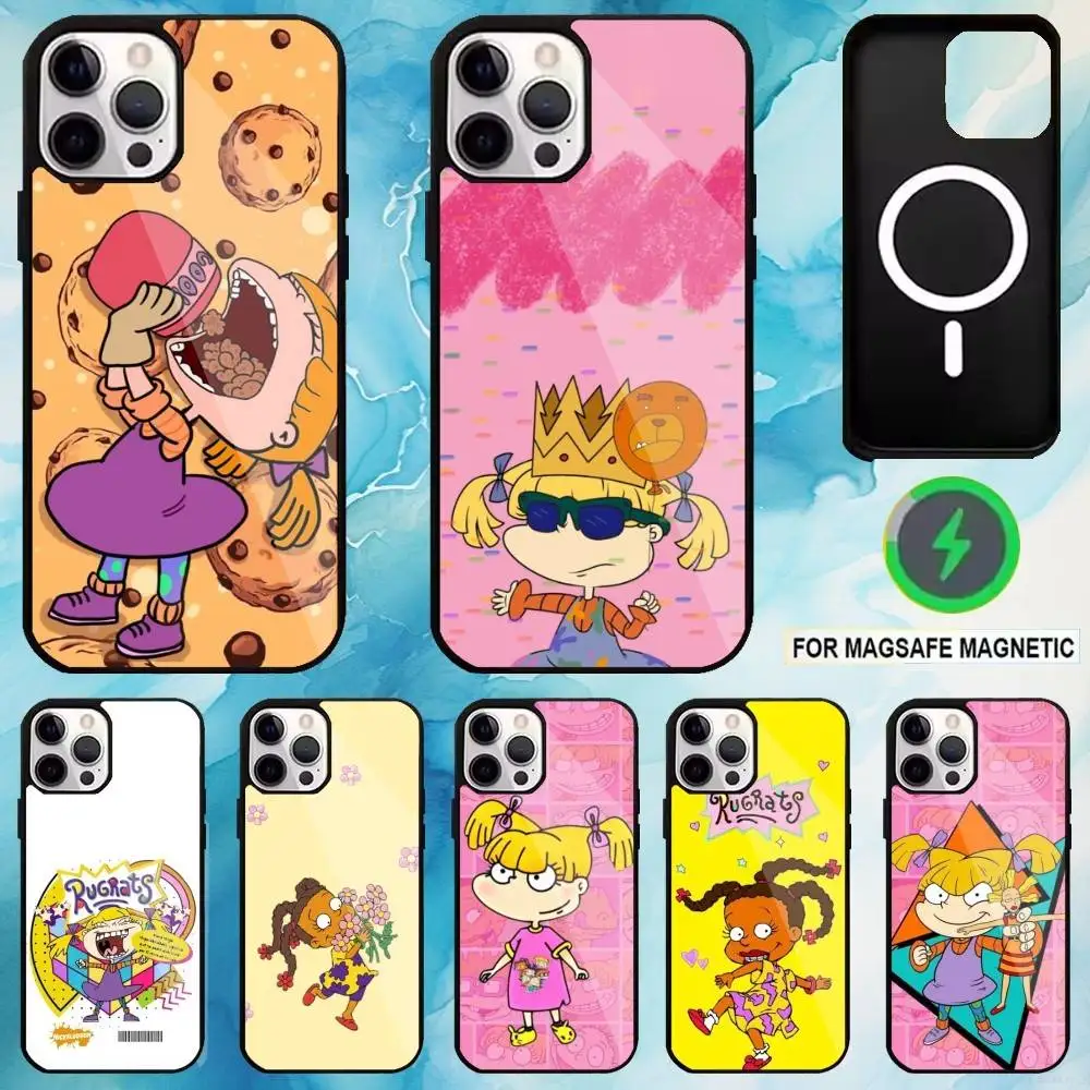 

R-Rugrat Chuckie A-Angelica Phone Case For iPhone17,16,15,14,13,12,11 Plus,Pro Max Magnetic Magsafe Wireless Charging