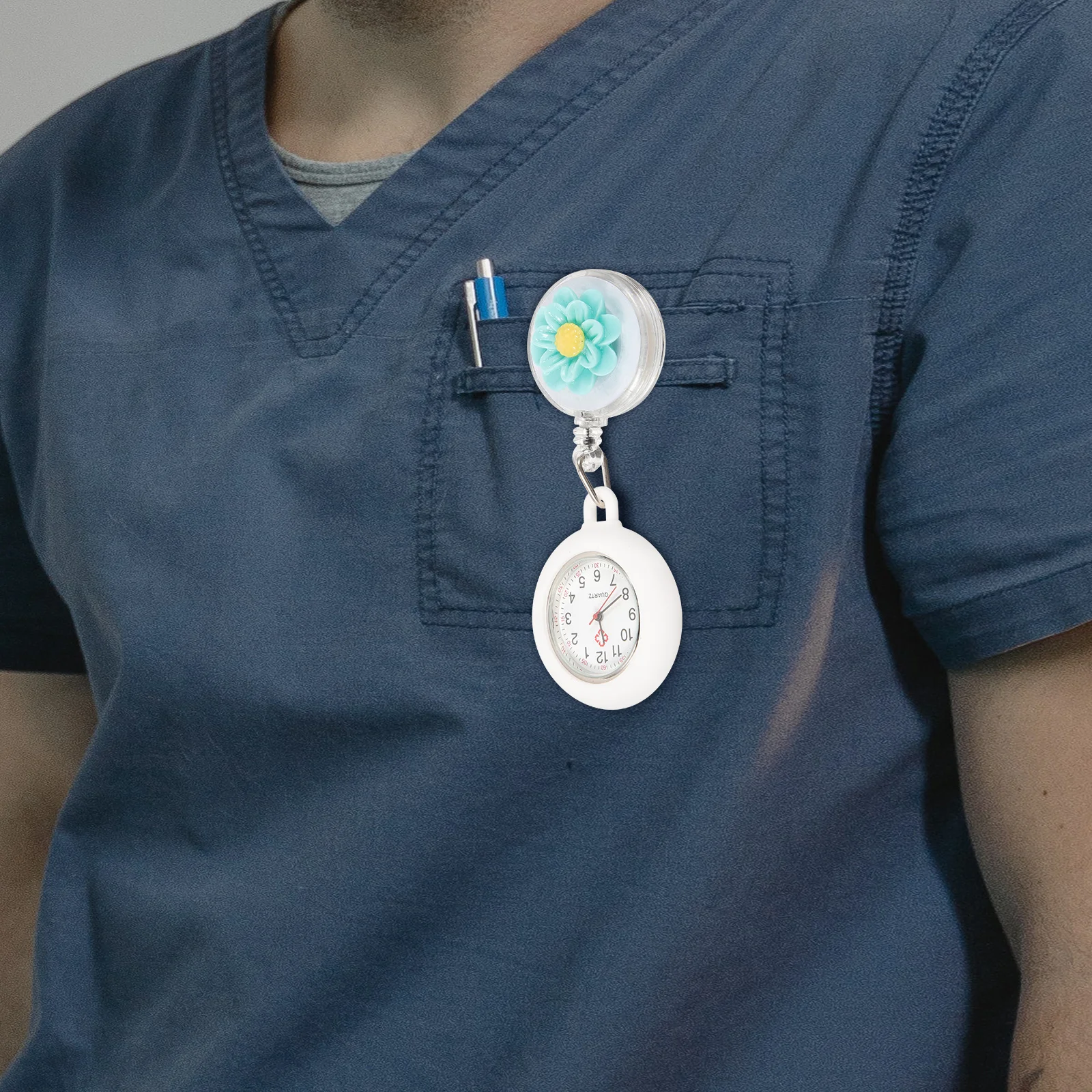 Reloj de enfermera, reloj retráctil duradero con Clip para enfermeras médicas, uso de enfermería, relojes Fob para enfermeras