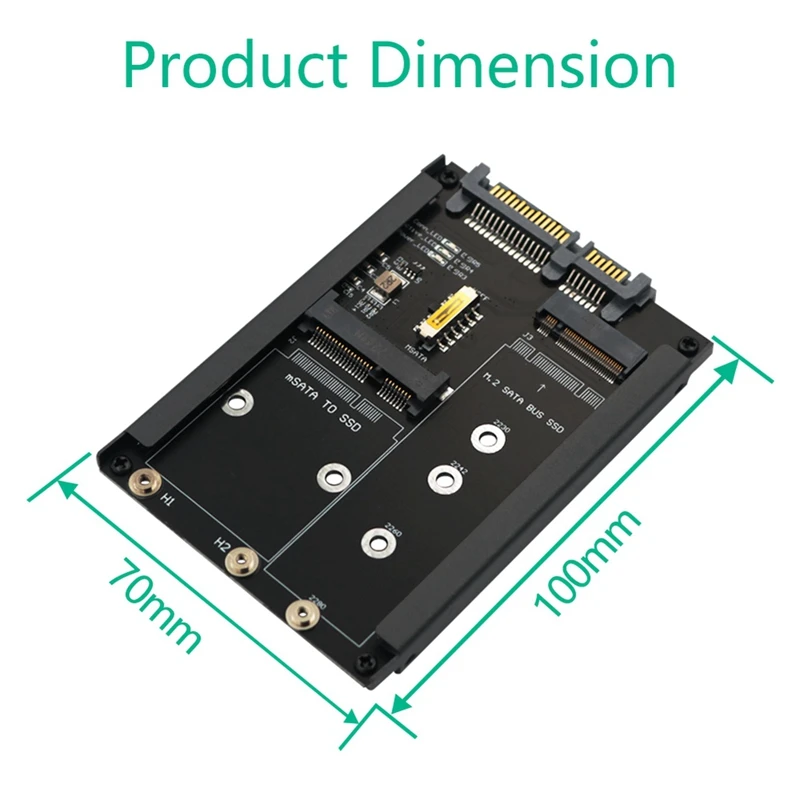 2in1 Msata + B Sleutel/B + M Sleutel M.2 Ssd Naar 2.5 Sata Adapter Kaart Met Behuizing Socket Voor M2 Ngff Sata3 2230 2242 2260 2280