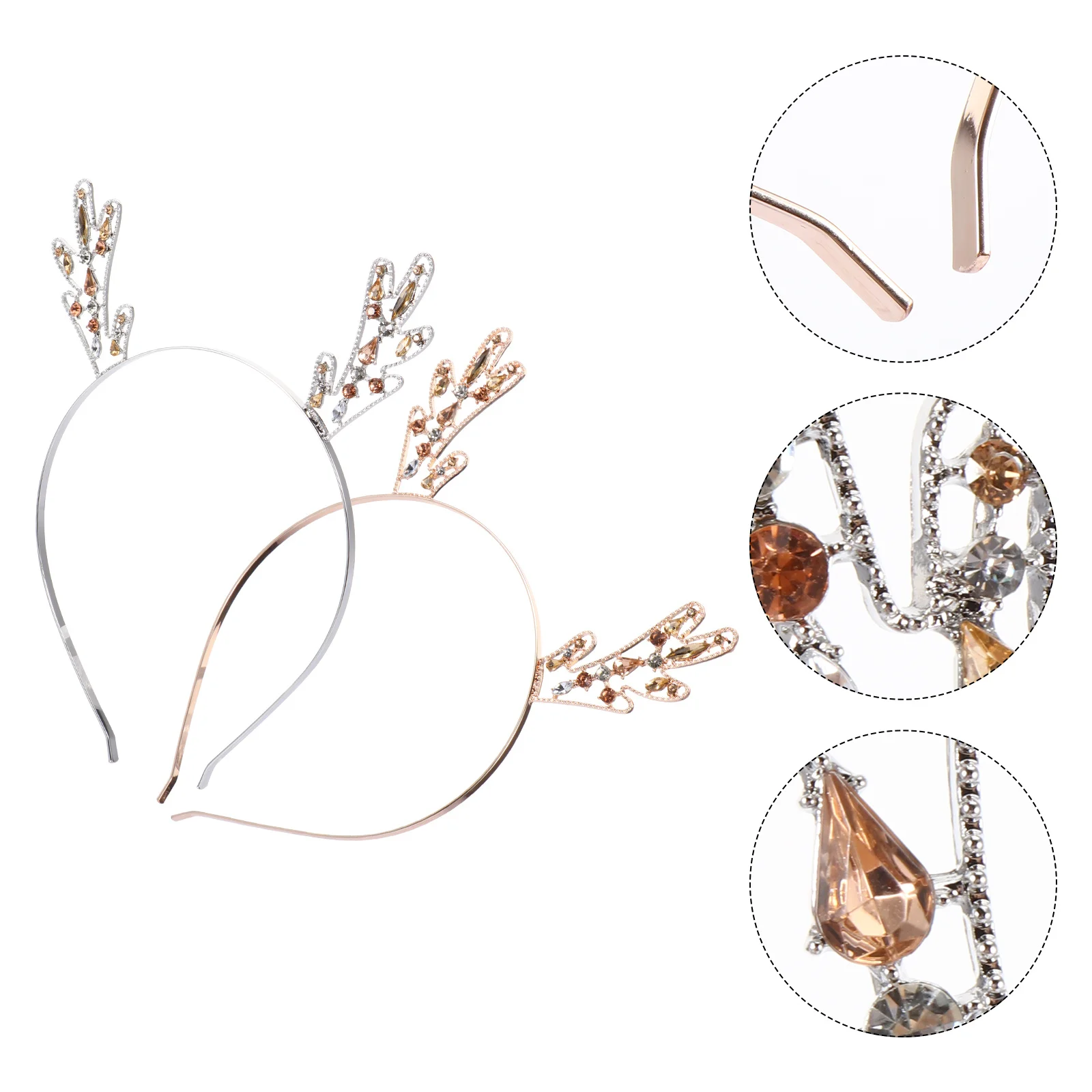 

2Pcs Deer Antler Hair Hoop Durable Safe Odorless Unique Xmas Accessories Bright Colors Impressive Design Antler Hair Hoop