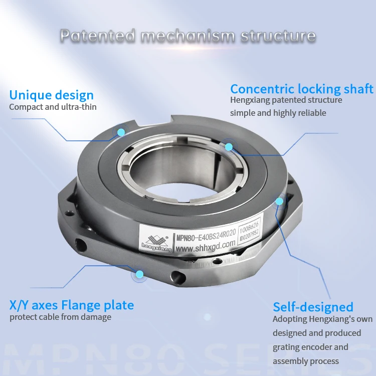 Large Shaft 30-40mm Hole Absolute Encoder MPN80 Flange Mount Through Shaft for Reliable Multiturn Measurement