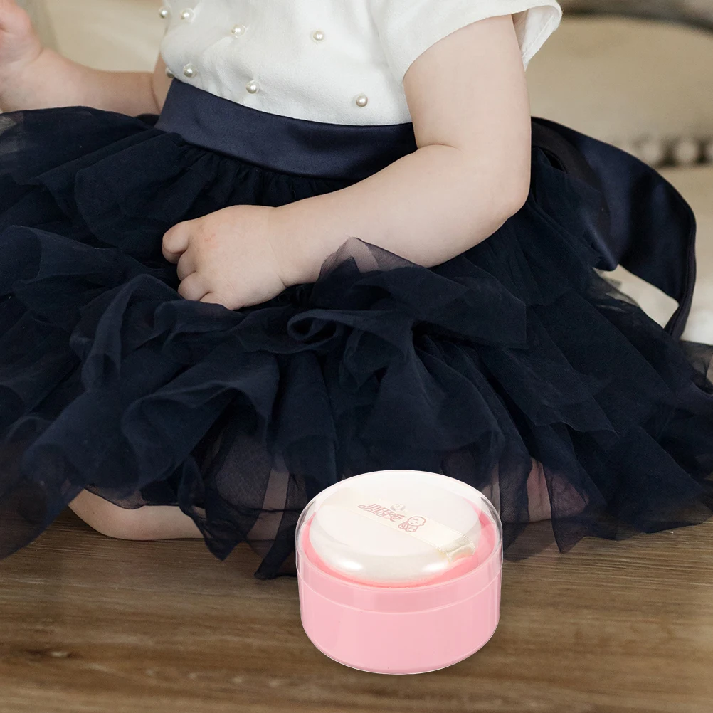 

Box Small Pink Lightweight Portable Travel Small Powder Puff Container Body Container With Puff Safe Material