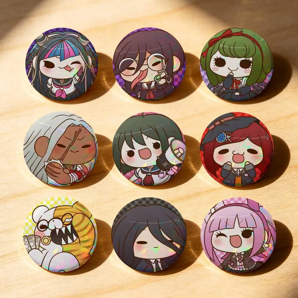 Kawaii Danganronpa Chibi Pins Y2K Funny Cartoon Characters Badge Fashion Jewelry Accessories Round Snap-in Brooch on Backpack