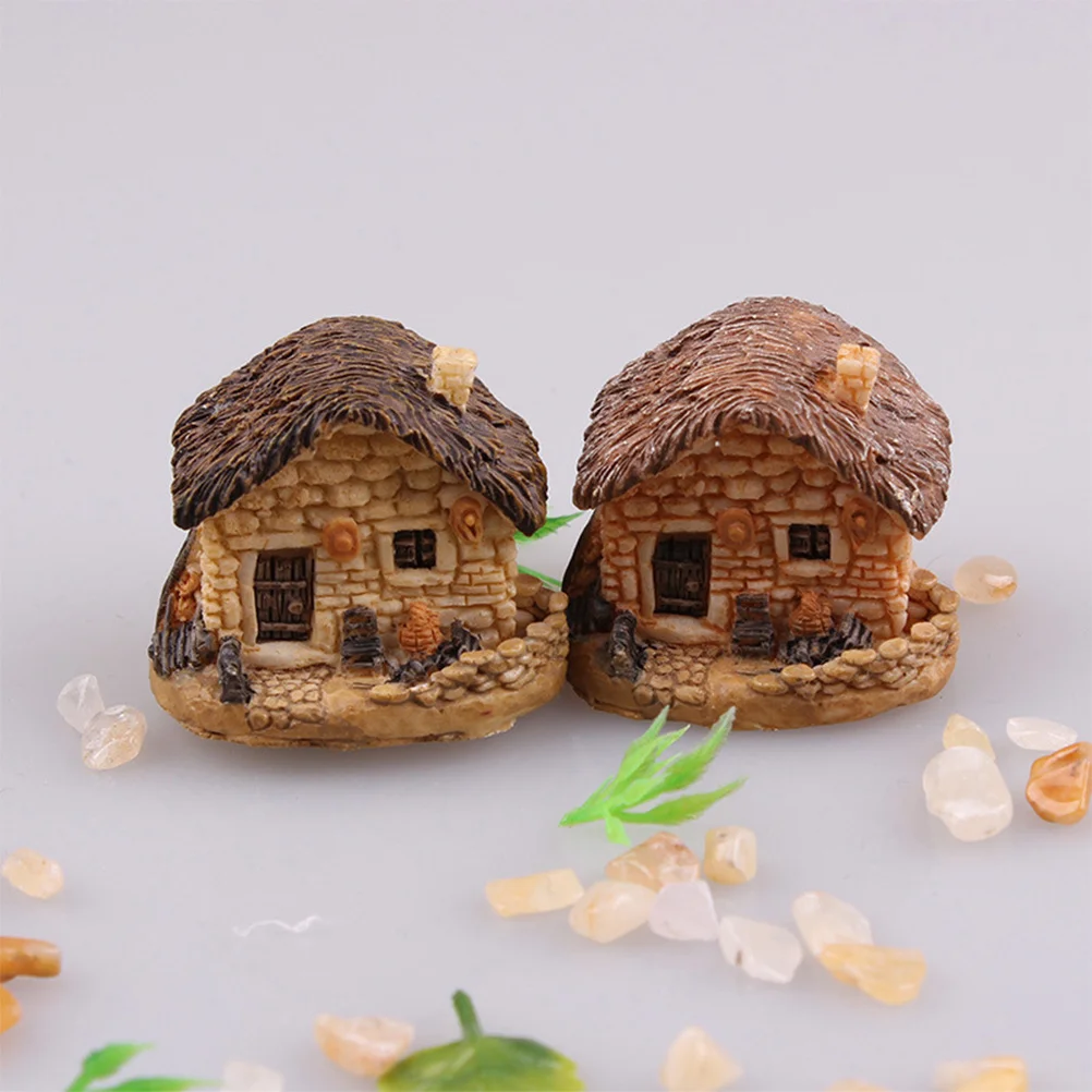

6pcs Mini Resin House Figurines For Desktop Dollhouse Garden Micro Landscape Decor Creative Home Ornament Reliable Resin Crafts