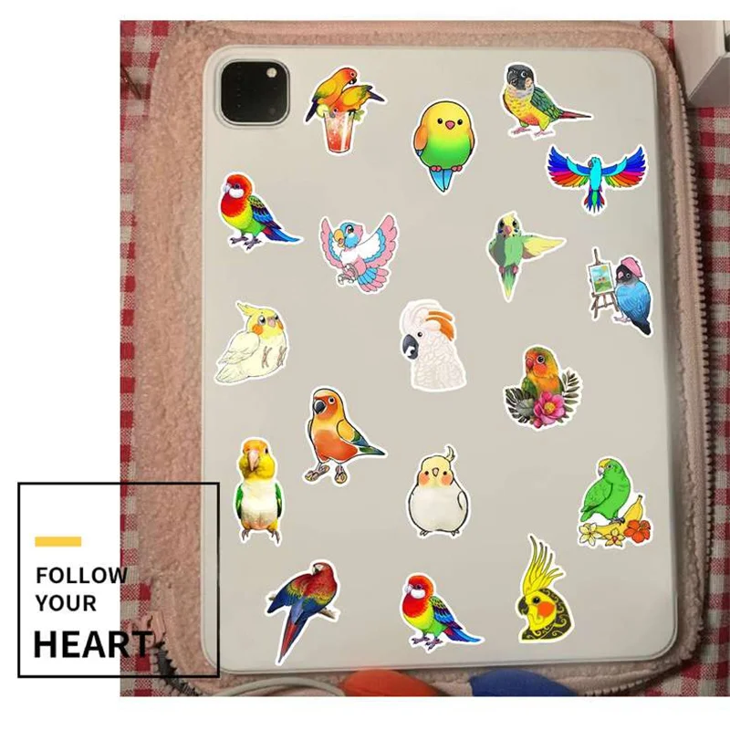 10/30/50pcs Cartoon Parrot Stickers Waterproof Skateboard Motorcycle Guitar Luggage Laptop Bicycle Sticker Kids Toys