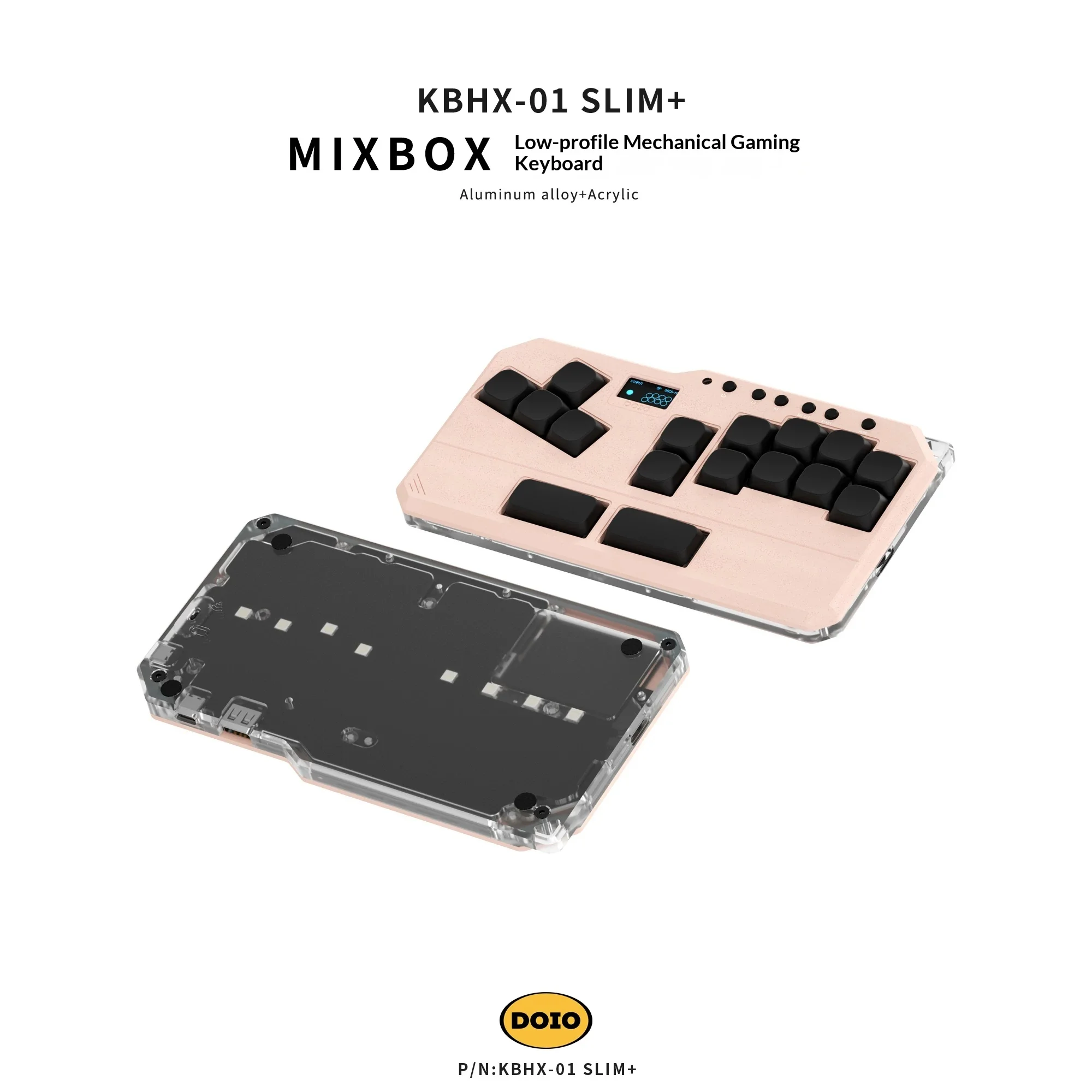 DOIO HITBOX KBHX-01 Game Keyboard Aluminum Alloy Material Wired Keyboard Dazzle Back Lighting PBT Injection Key Cap For Gifts