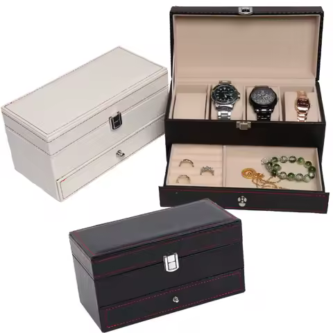 Multi-Purpose Home Storage Box Small Objects Organizer Box Watch Storage Case Leather Gift Box Glasses Storage Box