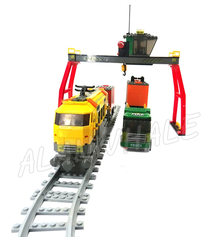 791 stks Stad Treinen Cargo Container Vrachtwagen Kraan Tank Wagon Auto Carrier 25004 Bouwstenen Sets Compatibel Met Model