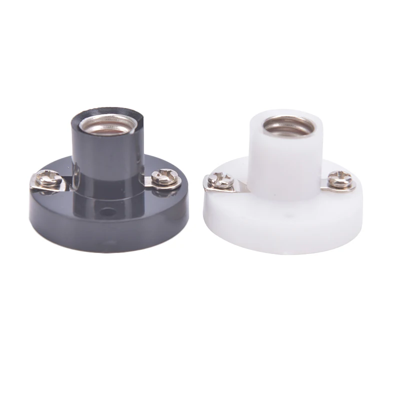 

1Pc E10 Screw Holder DIY Flat Lamp Bases Physics Electric Beads Testing Parts Black White Lamp Holder