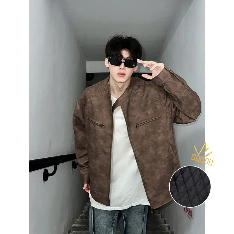 

American Retro Thiened Cotton Jaet Men's Winter Coat Sli Streetwear Cleanfit High Street Faionable Men's Outerwear