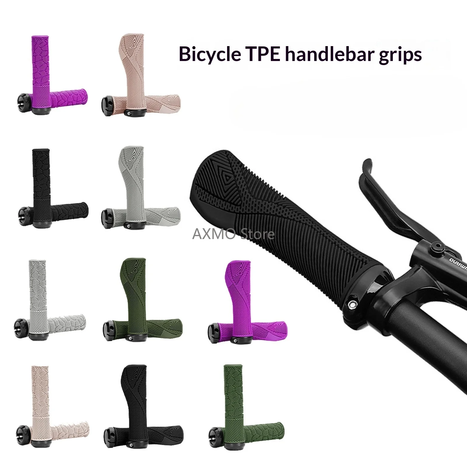 

1 Pair Bike Handlebar Grips for Mountain Folding Bike Non Slip Rubber Lockable Shock Absorbing Bicycle Handle Grips Accessories