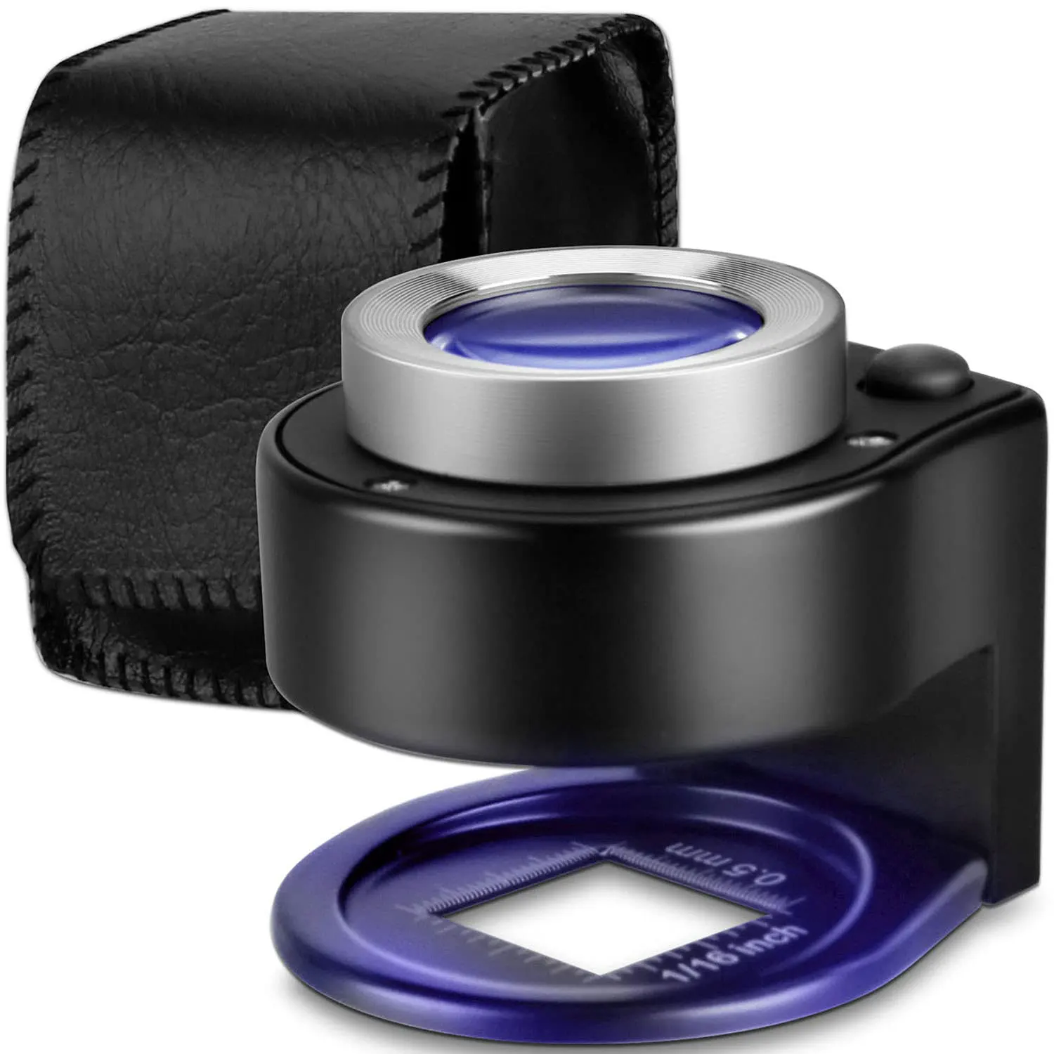 Lupa com Escala Led uv Lights 30x Coin Iluminado Jóias Lupa Suporte Dobrável de Metal Lupa Óptica para Têxteis