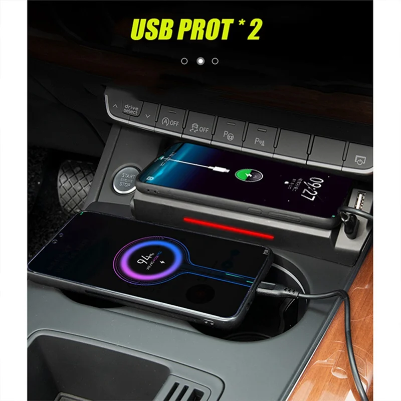 FULL-15WรถQIไร้สายชาร์จโทรศัพท์Charger Fastชาร์จแผ่นโทรศัพท์สําหรับA3 8V S3 2014-2020 อุปกรณ์เสริม