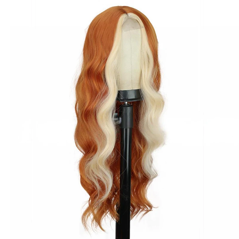 ขาย 28 นิ้ว Wavy Curly วิกผมสังเคราะห์ลูกไม้ด้านหน้าด้านหน้าเหมาะสําหรับสตรีปาร์ตี้ทุกวันและฮาโลวีนเล่นตามบทบาท