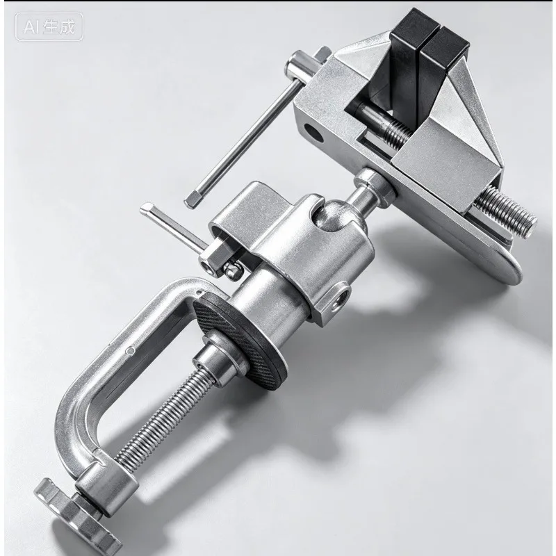 Aluminum Alloy Swivel Vise Mini Multifunctional Household Flat Jaw Bench Clamp Desktop Workbench Vise