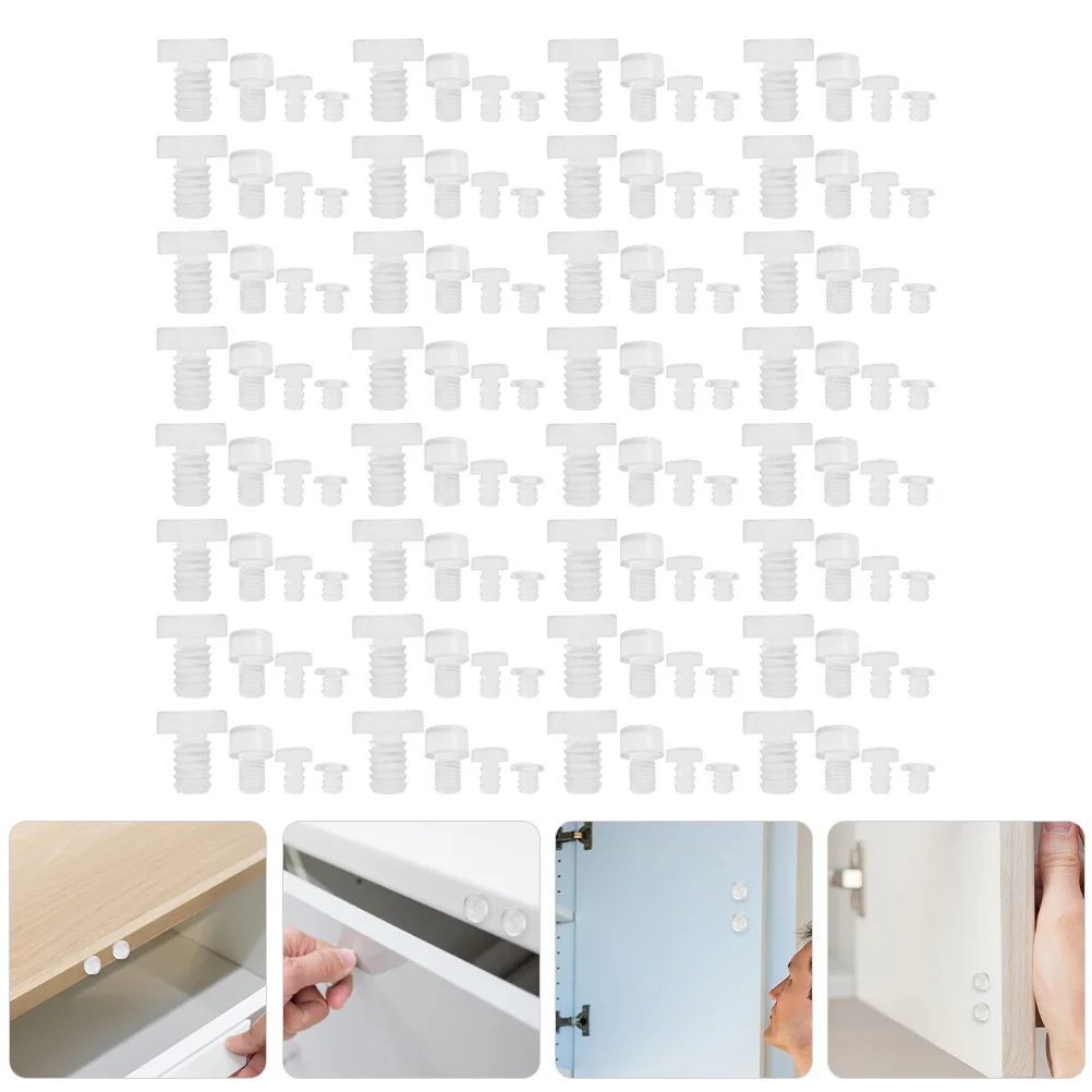 

200Pcs Clear Cabinet Bumpers Flexible PVC Anti-Collision Pads for Glass Tabletop Furniture Drawer Door Protection