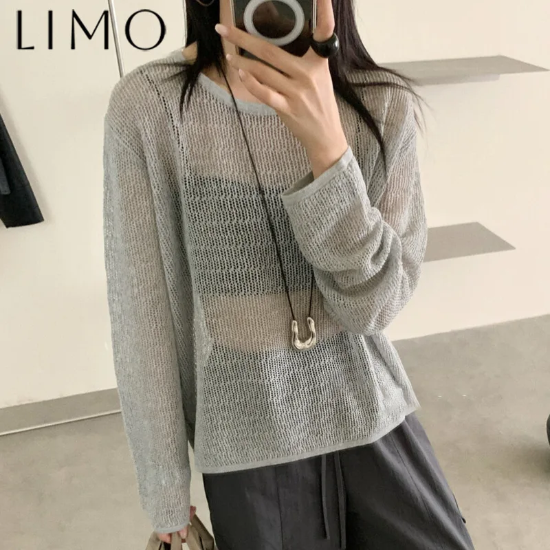 

LIMO Elegant Hollow Back Button Sun Shirt Women’s Loose Casual Boho Chic UV Protection Blouse Summer Thin Breathable Tops