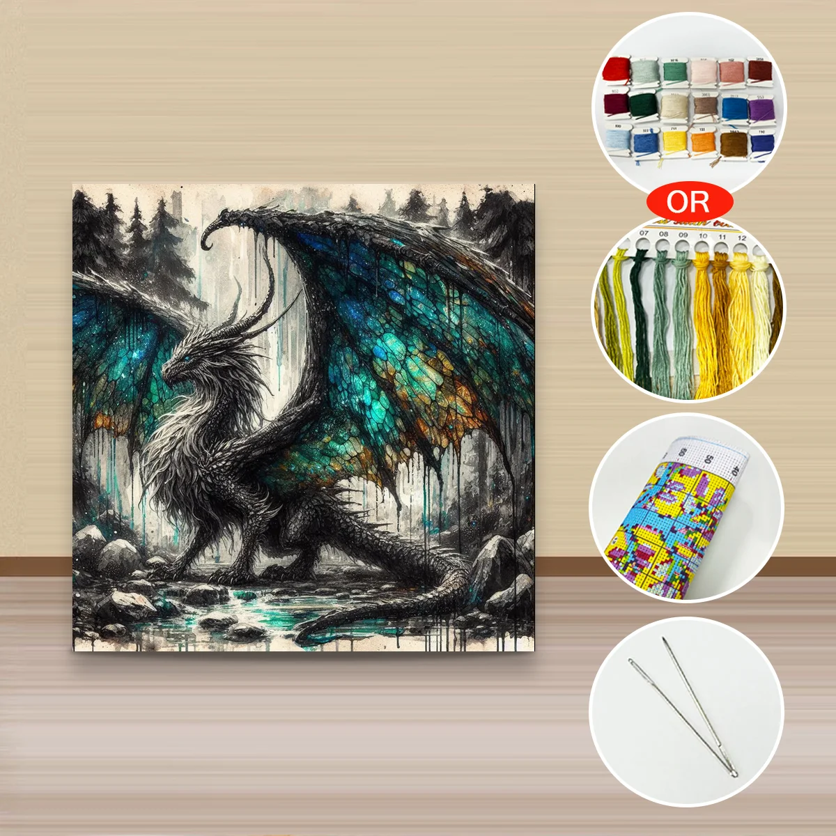 1 Stück 40x40 cm/15,74 Zoll, 11CT/14CT Kreuzstich-Set, DIY Valentinstagsgeschenk, Stickerei-Set für Festivals, Tiere – Detail 3
