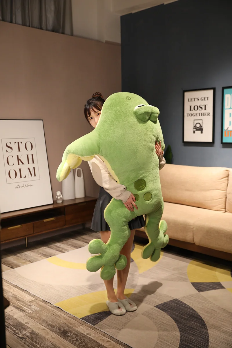 60-130cm Giant Big Frog Plush Toy Stuffed Plushies Grogs Throw Pillow Cushion Home Decor Kids Birthday Gift for Boy Big Eyes