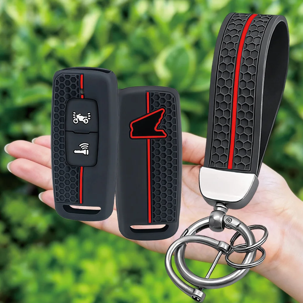 2 Button Remote Key Case Silicone Keychain Holder Key Cover for HONDA PCX 160 VISION PCX160 SH350 2021 Keyless Shell Fob