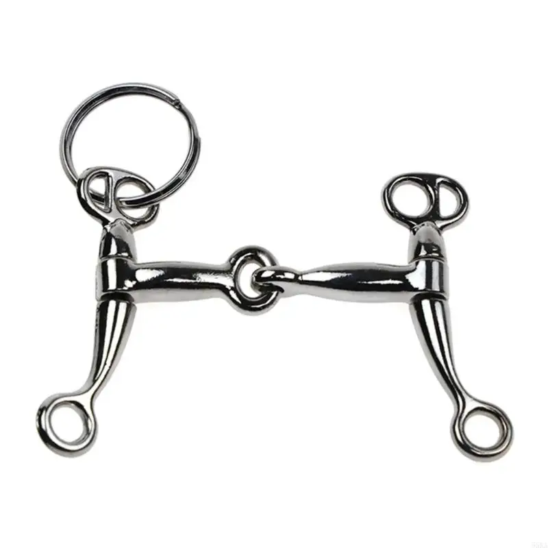 Stylish Alloy Horse Bit Charm Key Ring Uniqex Silver Color Keychain Pendant Fashionable Bag Accessory for Everyday Use 55KA