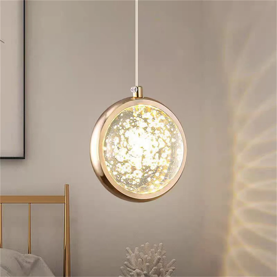 

TTNAO Chandelier Creative Modern Pendant Light,Metal Ring with K9 Crystal Ball Pendant Lamp For Dining Room Living Room Corridor