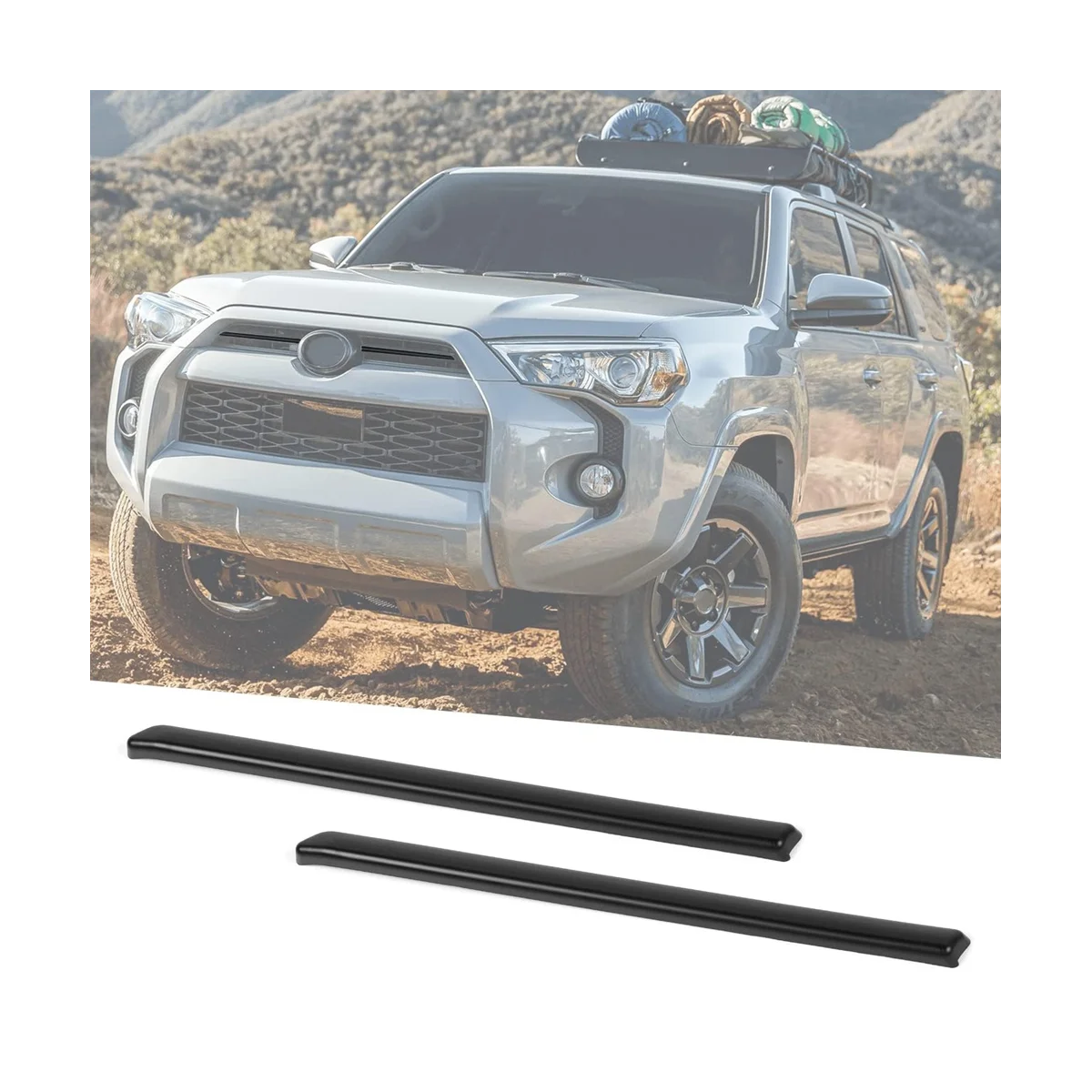 Embellecedor de cubierta de inserción de rejilla central delantera, accesorios para Toyota 4runner, color negro mate, 2023-2020