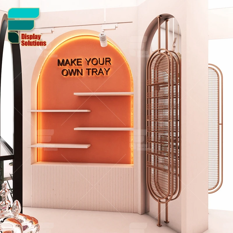 Customized-Modern Chocolate Shop Interior Design Bakery Desserts Coffee Chosolate Bar Display Solution Chocolate Store Design